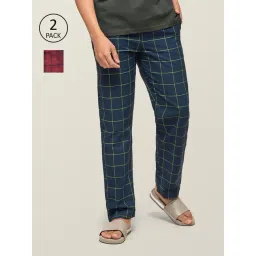 XYXX Red & Blue Check Pyjamas - Pack of 2-picture-24