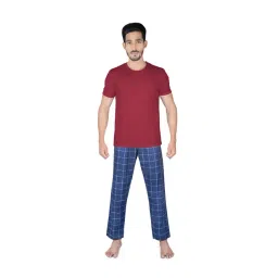 XYXX Red & Navy Regular Fit Night Suit-picture-20