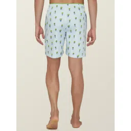 XYXX Sky Blue & Blue Cotton Relaxed Fit Printed Boxers - Pack Of 2 image 3