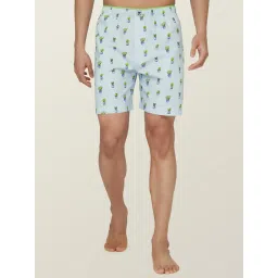 XYXX Sky Blue & Blue Cotton Relaxed Fit Printed Boxers - Pack Of 2 image 2