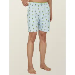 XYXX Sky Blue & Blue Cotton Relaxed Fit Printed Boxers - Pack Of 2 image 4