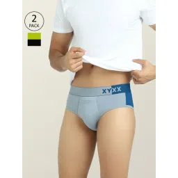 XYXX Sky Blue & Lime Green Micro Modal Briefs - Pack of 2-picture-25