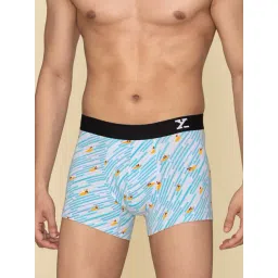 XYXX White & Blue Printed Cotton Trunks-picture-44