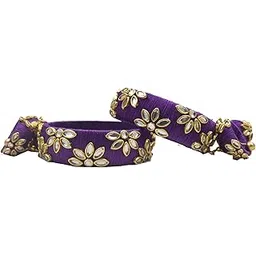 yaalz Silk Thread Premium Kundan Embellished Broad-Kada Bangles With Latkans for Babies, Girls and Women for Festival, Traditional, Birthday wear in Multiple Colors-picture-19