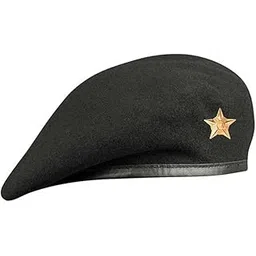 yaksa Unisex Traditional Rajputana Army Style French Artist Woolen Beret Cap for Men & Women with Star Badge (Black)-picture-31