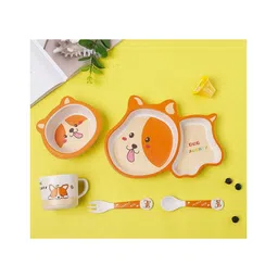 YAMAMA Dog Shape Bamboo Multi Piece Feeding Set Pack of 5   Color May Vary-picture-12