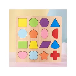 YAMAMA Geometric Wooden Puzzle Game Toy For Kids Baby Geometric Matching Early Educational Children Montessori Board Puzzle Toy  Multicolor-picture-10