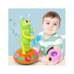 YAMAMA Musical Twisted Dancing Singing Caterpillar Toy With 360-Degree Rotating Universal Wheel Light And Music Toy For Kids  Color May Vary-picture-28