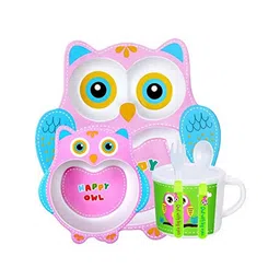 YAMAMA Owl Shape Bamboo Dinnerware Set of 5 - Multicolour-picture-13