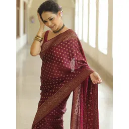 YAMUNE Ethnic Motifs Zari Pure Silk Heavy Work Banarasi Saree-picture-38