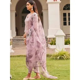 YAMUNE Women Floral Embroidered Regular Thread Work Kurta with Trousers & With Dupatta-picture-41