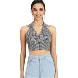 YANA FASHION Checked Halter Neck Cotton Crop Top-picture-20