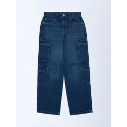 Y&F Kids Boys by Westside Dark Blue Cargo-Style Mid-Rise Jeans-picture-30
