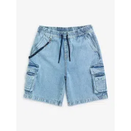 Y&F Kids by Westside Light Blue Mid-Rise Denim Shorts-picture-24