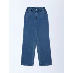 Y&F Kids by Westside Light Blue Washed Straight-Fit High-Rise Jeans-picture-21