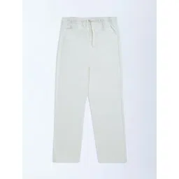 Y&F Kids by Westside Off-White Textured High-Rise Cotton Trousers-picture-30