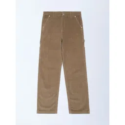 Y&F Kids by Westside Taupe Relaxed-Fit Mid-Rise Cotton-Blend Trousers-picture-16