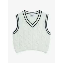 Y&F Kids by Westside White Knit-Textured Sweater Vest-picture-25