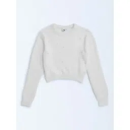 Y&F Kids by Westside White Pearl-Detailed Knitted Sweater-picture-39