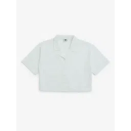 Y&F Kids by Westside White Schiffli Detailed Cotton Shirt-picture-24