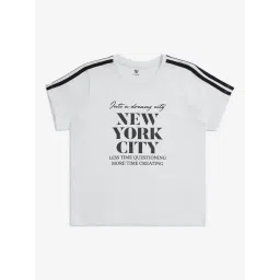Y&F Kids by Westside White Text Detailed Cotton T-Shirt-picture-26