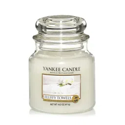 Yankee Candle White Classic Medium Jar Fluffy Towels Scented Candle-picture-33