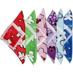 yanwenx Women's Handkerchief Thin Face Cotton Hanky With Zip Pocket For Daily Use Hankies Set Of 6 Pcs (Multicolour)-picture-39