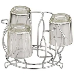 yash enterprises S.S. Steel Glass Stand - Sada Stainless Steel Glass Holder-picture-22