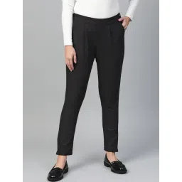 YASH GALLERY Black Mid Rise Pants-picture-45