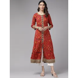 YASH GALLERY Ethnic Motifs Printed Anarkali Kurta-picture-24