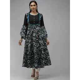 YASH GALLERY Ethnic Motifs Printed Cotton Anarkali Kurta-picture-39