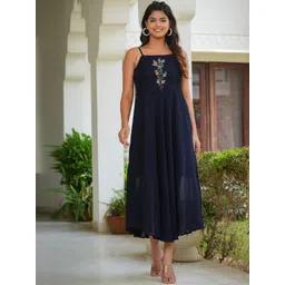 YASH GALLERY Floral Embroidered Sleeveless Maxi Dress-picture-42