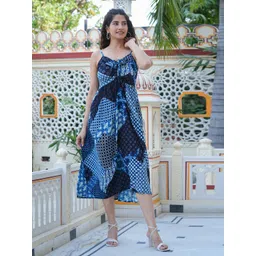 YASH GALLERY Floral Printed A-Line Midi Dress-picture-34