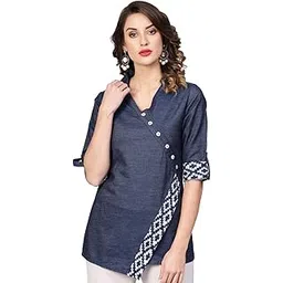 yash gallery Women's Denim Printed Straight Top for Women-picture-29
