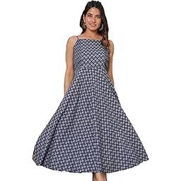 yash gallery Women's Floral Printed Smoking Embroidery Maxi Dress-picture-12