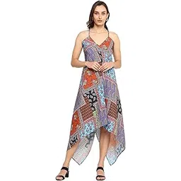 yash gallery Women's Polyester Patch Digital Printed Maxi Dress V-Neck Summer Boho Dress-picture-23
