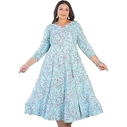 yash gallery Women's Rayon Relaxed Fit Anarkali Stretchable Maternity Wear Floral Printed Maxi Dress-picture-31