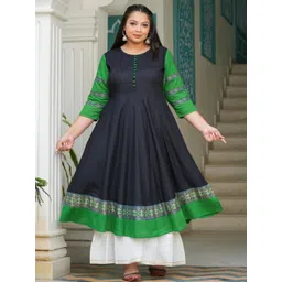 YASH GALLERY Women's Round Neck Rayon Anarkali Kurta-picture-10