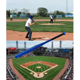 yash industries meerut YSIGLOBELn star_Heavy Duty Natural Wood Baseball Bat unisex blue baseballbat Willow BaseballBat For 15+ Yrs image 3