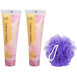 YASH LIFESCIENCES NEW IMPROVED Face & Body Celansing Scrub Gel with Classic Sponge Loofah by Janvi Enterprises-picture-33