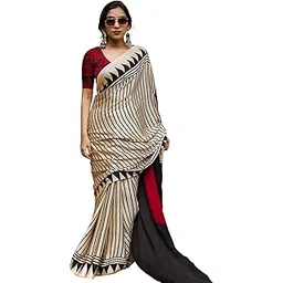 Women Malgudi Silk Printed Saree Set with Blouse |saree for Wome | Saree | New Sari | Latest Saree_AZ-YS-OG1-EVANA CREAM-image-42