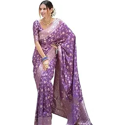 Women's Pure Kanjivaram Silk Saree Soft Banarasi Style Wedding With Blouse Piece | Saree For Women | New Sari-image-30