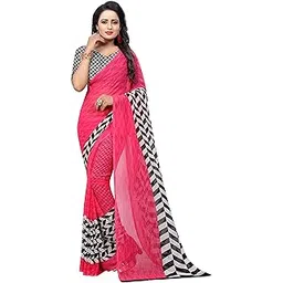 yashika Women's Other Georgette Saree With Blouse Piece (SDPL-PIKU PINK_Pink_Free Size_Pink)-picture-14
