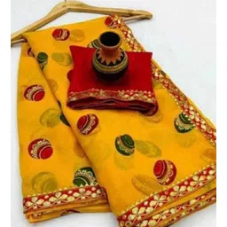 yashvicreation Printed Bandhani Georgette Saree-picture-14