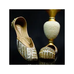 YASSIO Women Vadha Embroidered Golden Juttis-picture-18