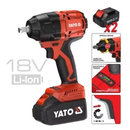 Yato Brushless Impact Wrench 18 V 350 Nm - 2X Battery 4 Ah, YT-8277925 image 2