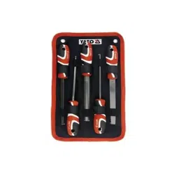 Yato Mix Type Hand File Set 1 Cut T12 Steel Black & Red 150 mm Length, YT-62391 (Set of 5)-picture-19