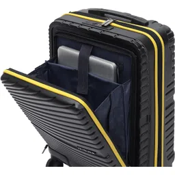 yayavar Small Cabin Suitcase (55 cm) 8 Wheels - BERLIN CABIN PRO|LaptopCompartment|USB ChargingPoint|5YearsInternationalWarranty - Black, Yellow image 5