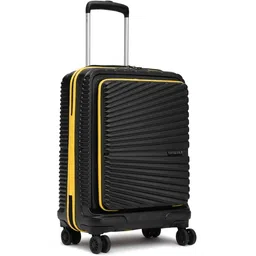 yayavar Small Cabin Suitcase (55 cm) 8 Wheels - BERLIN CABIN PRO|LaptopCompartment|USB ChargingPoint|5YearsInternationalWarranty - Black, Yellow image 2