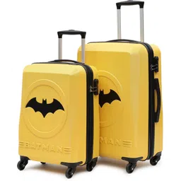 yayavar Hard Body Set of 2 Luggage 4 Wheels - BATMAN OFFICIAL MERCHANDISE TROLLEY WITH PREMIUM MOULDED BAT LOGO - Yellow, Black-picture-22